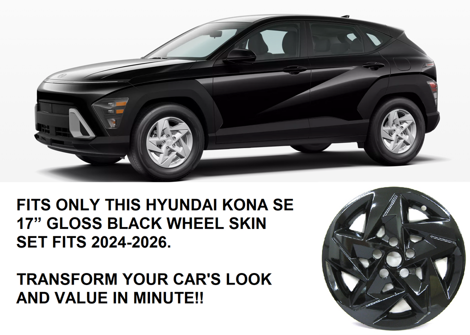 HYUNDAI KONA (2024-2026) SE 17” GLOSS BLACK WHEEL PROTECTOR SET OF 4