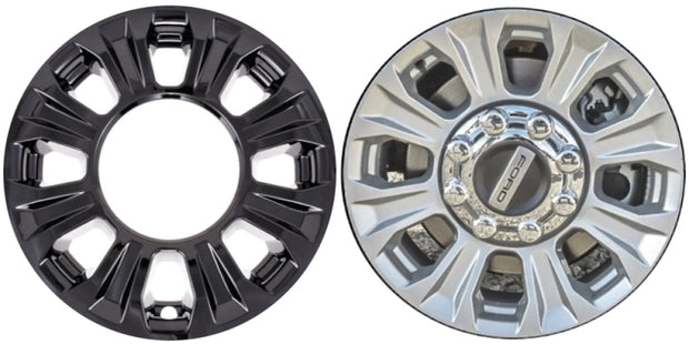 Ford F-250 / F-350 (2020 - 2022) Black / Chrome Wheel Protectors 18 Inch Set