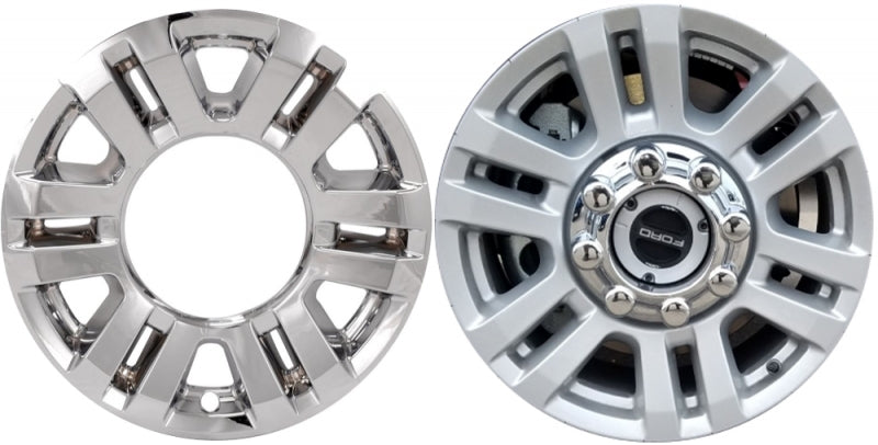 Ford F-250 / F-350 (2017 - 2019) Black / Chrome Wheel Protectors 18 Inch Set